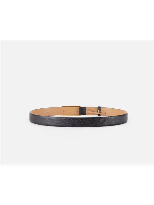 Leather belt with enamelled logo plaque ELISABETTA FRANCHI | CT02S46E2.110